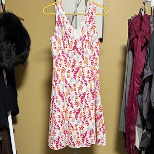 Scott Pink and Orange Floral Midi Dress